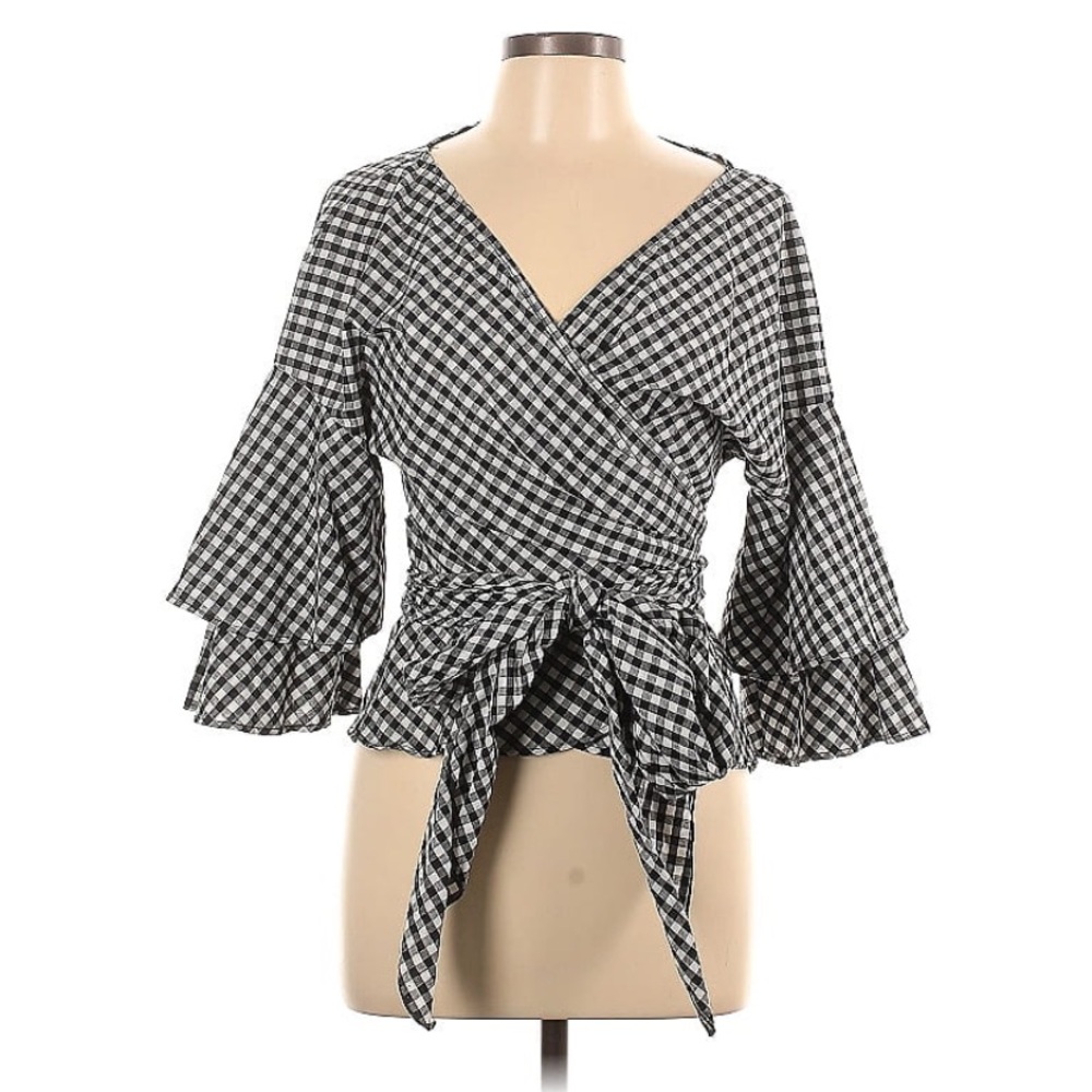 Like New Woman’s 3/4 Sleeve Blouse, Size L, 97% Cotton, 3% Spandex, 35”C, 23”L
